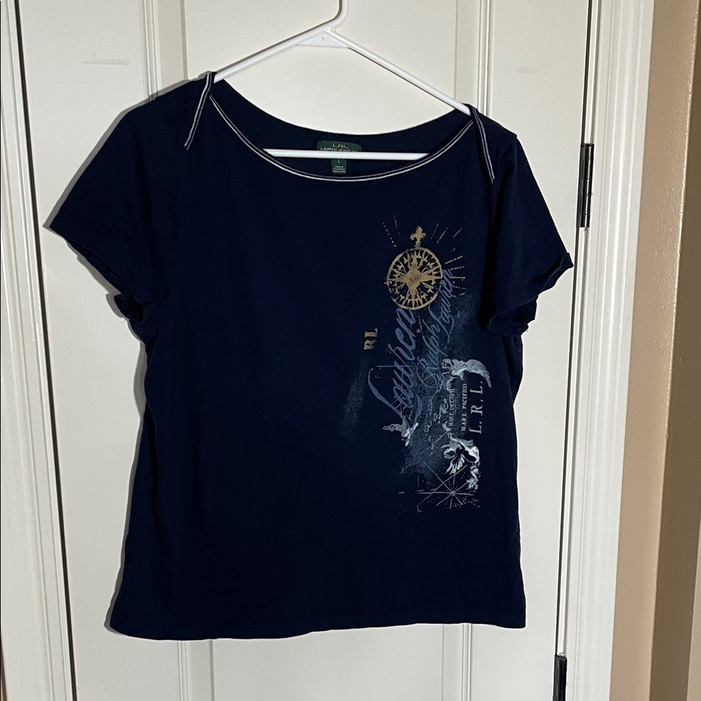Lauren Ralph Lauren Navy Graphic Tee